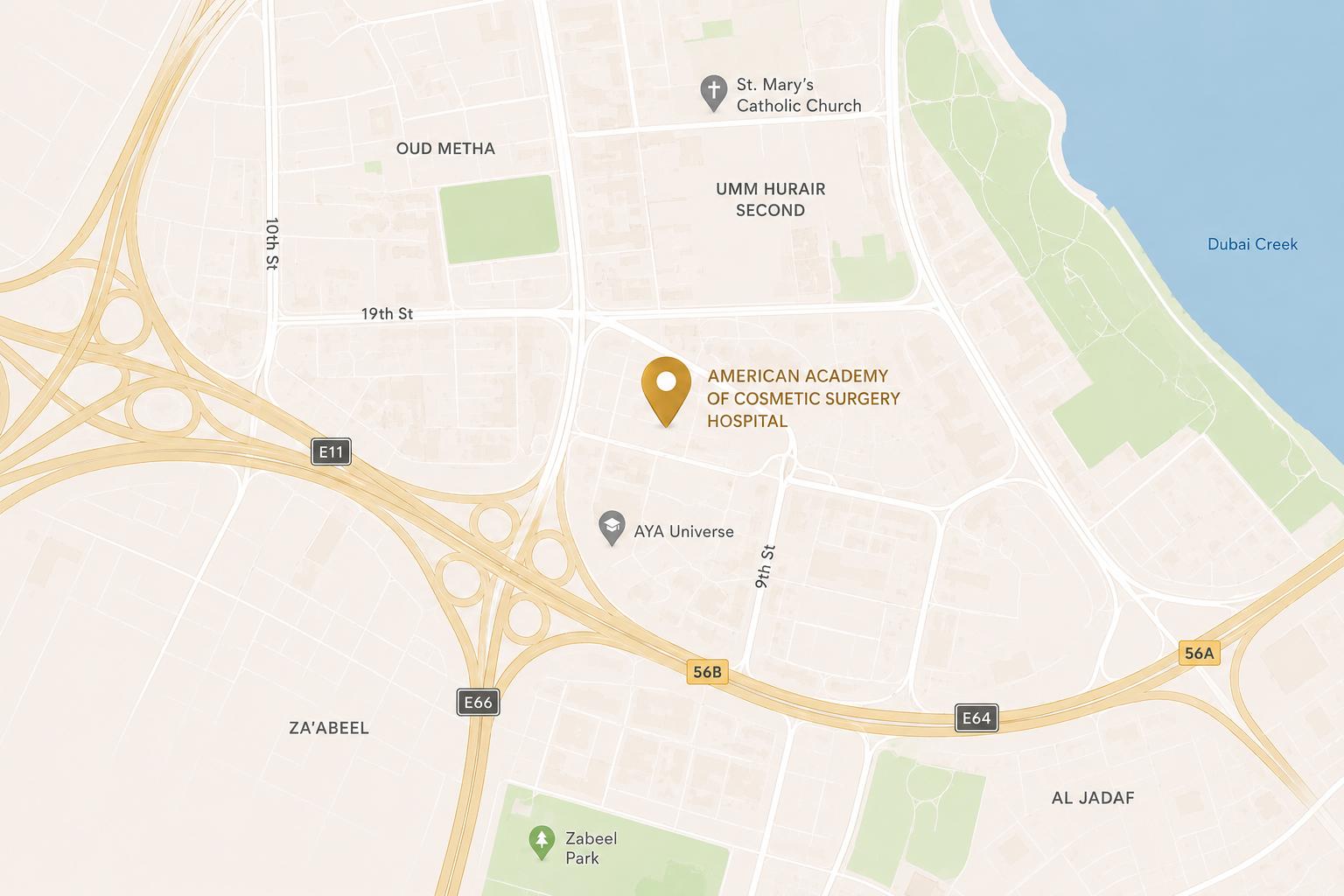 Карта Dubai Healthcare City